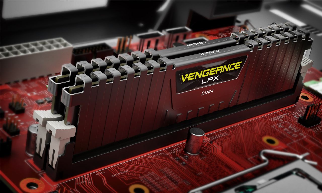 Módulo de memoria RAM Corsair Vengeance LPX en placa base