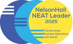 Logotipo de NelsonHall NEAT Leader 2025 sobre GenAI