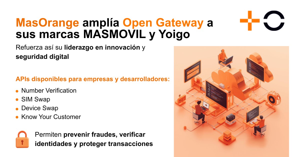 Gráfico sobre la ampliación de Open Gateway de MasOrange a MASMOVIL y Yoigo.