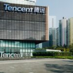 Edificio de Tencent con su logo visible en la fachada
