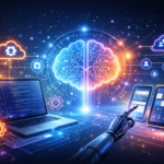 Ilustración de inteligencia artificial y servicios de aplicaciones gestionadas