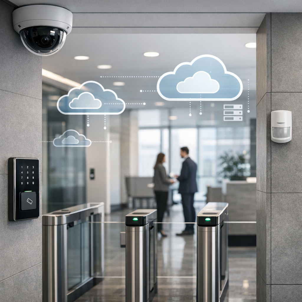Sistema de seguridad física con tecnología en la nube y control de acceso