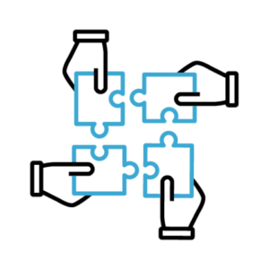 Icono de piezas de rompecabezas representando cooperación regulatoria
