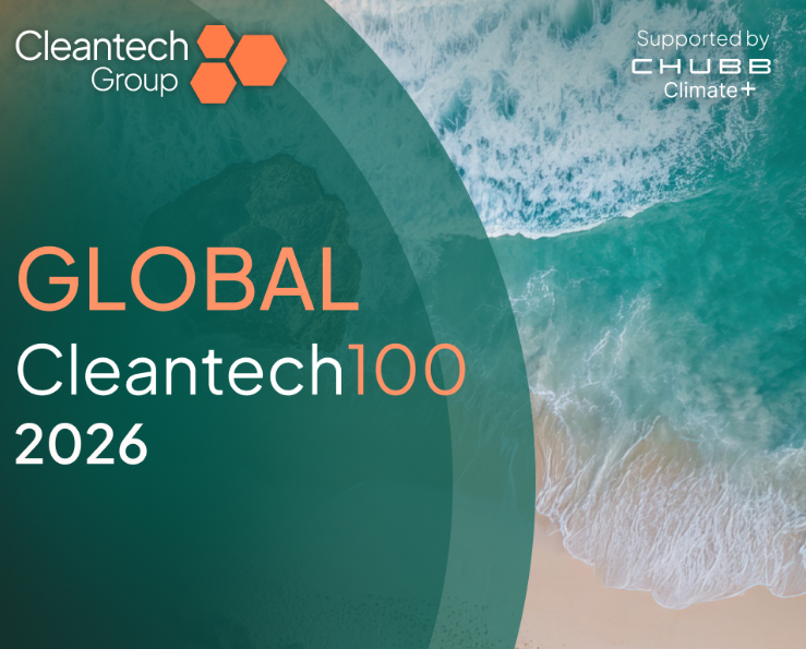 Portada de la lista Global Cleantech 100 de 2026 con fondo de mar.