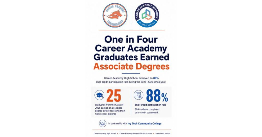 Infografía sobre graduados de la Academia Profesional obteniendo títulos asociados