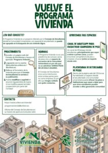 Cartel informativo sobre el Programa Vivienda de la Universidad de León