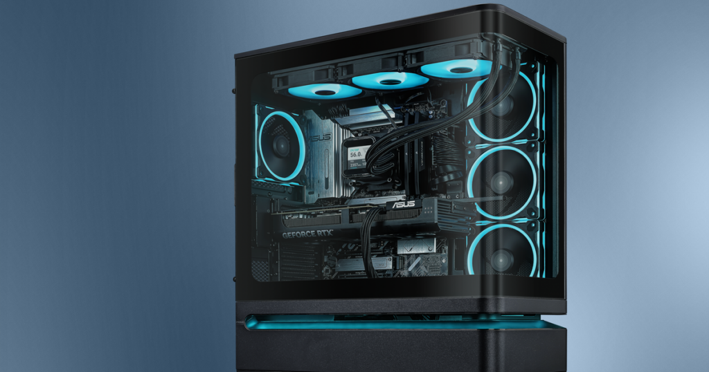 Caja para PC ASUS Prime AP304 con diseño de vidrio curvado y ventilación innovadora